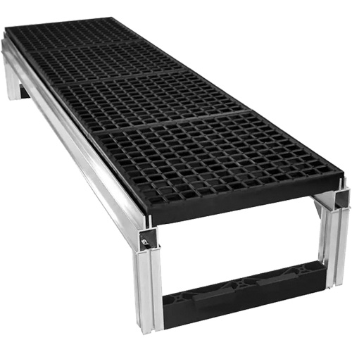 FOUNDATION Open Drainage Modular Aluminum Work Platform Kit, 18" W x 72" D, 400 lbs. Capacity, All-Welded Solutions industrielles ALPHA