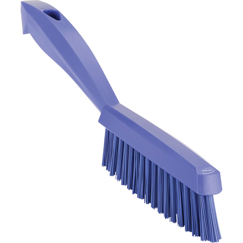 Narrow Hand Brush with Short Handle, Extra Stiff Bristles, 11-4/5" Long, Purple Solutions industrielles ALPHA