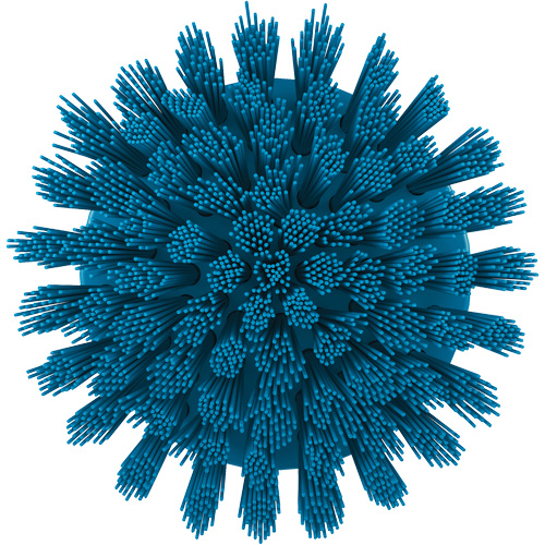 Brosse ronde HyDrive pour perceuse, Soies Tr&egrave;s ferme, Longueur de 3-1/10", Bleu Solutions industrielles ALPHA