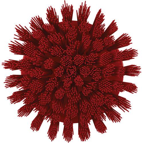 Brosse ronde HyDrive pour perceuse, Soies Tr&egrave;s ferme, Longueur de 3-1/10", Rouge Solutions industrielles ALPHA