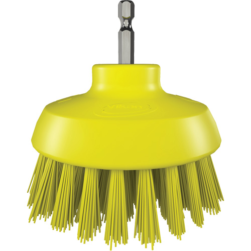 HyDrive Round Drill Brush, Extra Stiff Bristles, 3-1/10" Long, Yellow Solutions industrielles ALPHA
