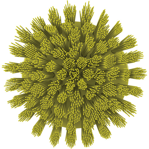HyDrive Round Drill Brush, Extra Stiff Bristles, 3-1/10" Long, Yellow Solutions industrielles ALPHA