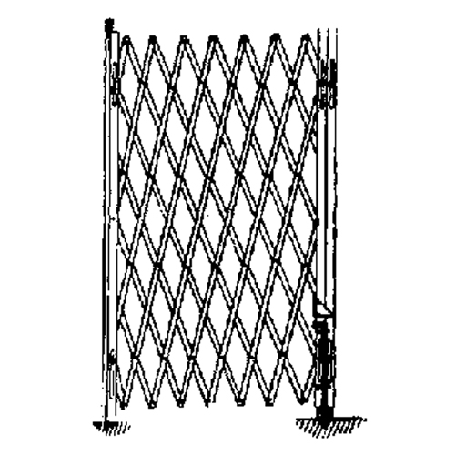 Barri&egrave;res de s&eacute;curit&eacute; galvanis&eacute;es repliables, Repliable simple fixe, 4' lo x 6' h d&eacute;ploy&eacute; Solutions industrielles ALPHA
