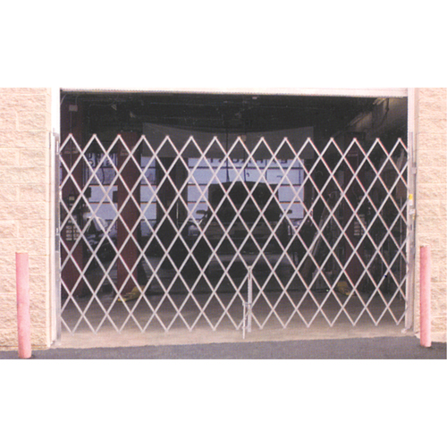 Galvanized Folding Security Gates, Fixed Single Folding, 4' L x 6' H Expanded Solutions industrielles ALPHA