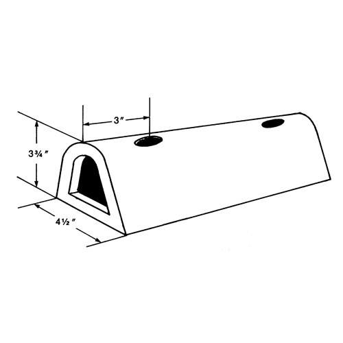Extruded Rubber Dock Fenders, Rubber, 4-1/2" W x 12" L x 3-3/4" D Solutions industrielles ALPHA