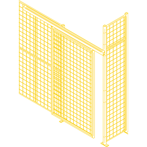 Wire Mesh Partition Components - Sliding Doors, 4' W x 8' H Solutions industrielles ALPHA