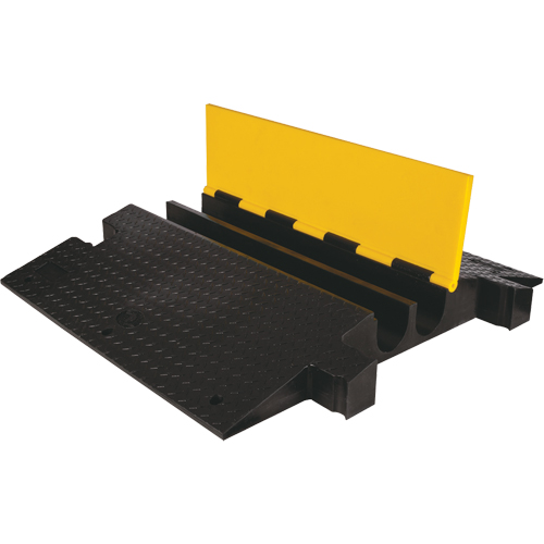 Protecteur de c&acirc;ble &agrave; traverse extr&ecirc;me Yellow Jacket, 2 canaux, 35,75" lo x 42,125" la x 5,125" h Solutions industrielles ALPHA