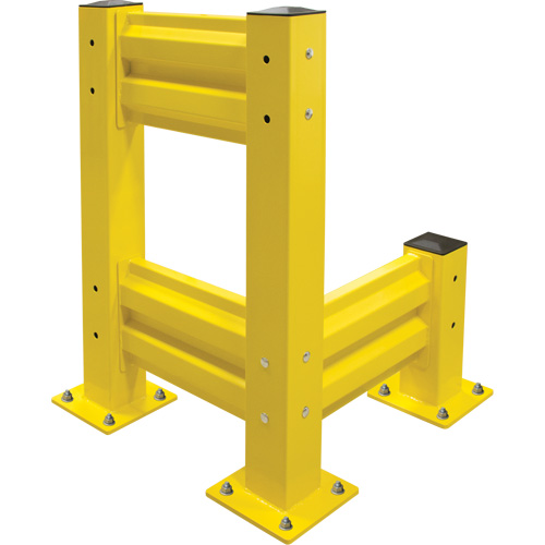 Barri&egrave;re de s&eacute;curit&eacute; de qualit&eacute; industrielle, Acier, 19" lo x 12" h, Jaune s&eacute;curit&eacute; OSHA Solutions industrielles ALPHA