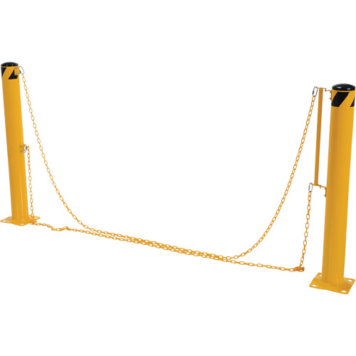 Syst&egrave;me de bornes de protection et chaînes pour quai, Acier, 42" h x 6-5/8" la, Jaune Solutions industrielles ALPHA