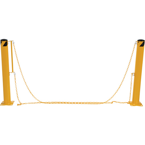 Syst&egrave;me de bornes de protection et chaînes pour quai, Acier, 42" h x 6-5/8" la, Jaune Solutions industrielles ALPHA