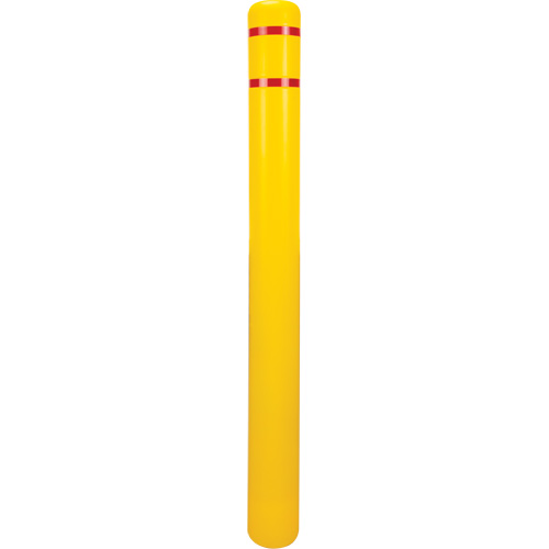 Capuchon en poly&eacute;thyl&egrave;ne pour borne de protection, 4-1/2" dia. x 52" l, Rouge/Jaune Solutions industrielles ALPHA