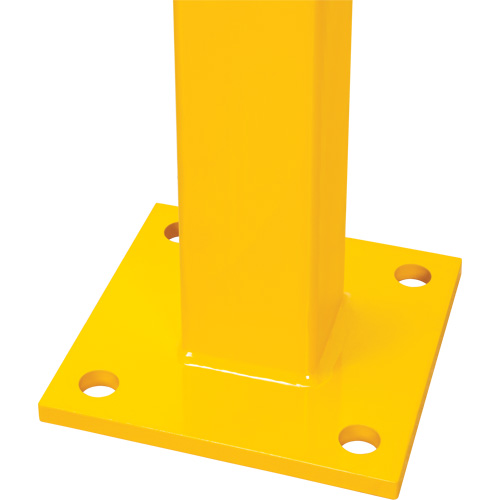 Poteau de coin pour garde-corps l&eacute;gers, Acier, 42" h, Jaune s&eacute;curit&eacute; OSHA Solutions industrielles ALPHA