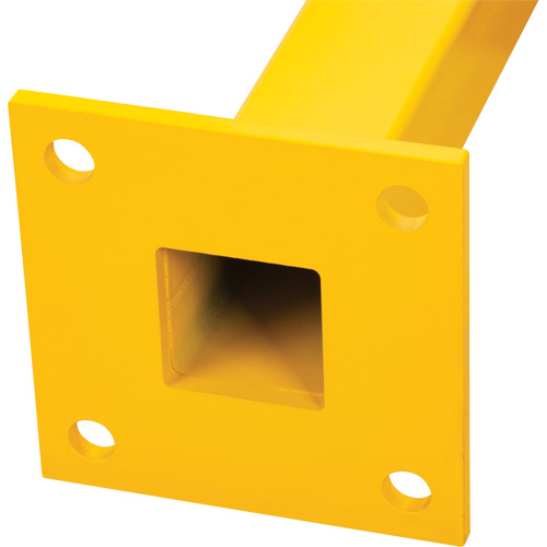 Poteau de coin pour garde-corps l&eacute;gers, Acier, 42" h, Jaune s&eacute;curit&eacute; OSHA Solutions industrielles ALPHA