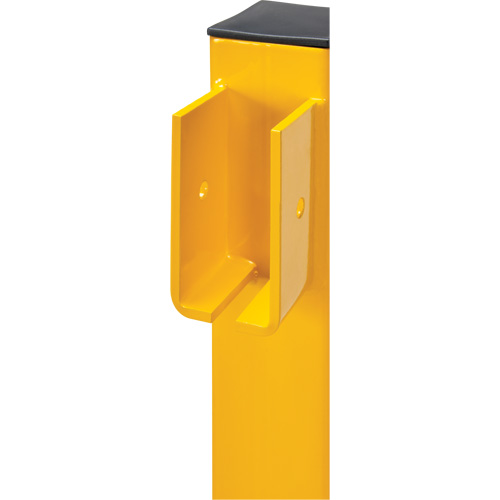 Poteau de coin pour garde-corps l&eacute;gers, Acier, 42" h, Jaune s&eacute;curit&eacute; OSHA Solutions industrielles ALPHA