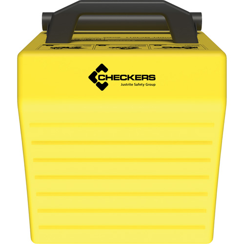 Cale de roue ultra-robuste pour l'exploitation mini&egrave;re Checkers Safety, PEHD, Jaune, 14-1/2" la x 17-1/2" p x 16" h Solutions industrielles ALPHA