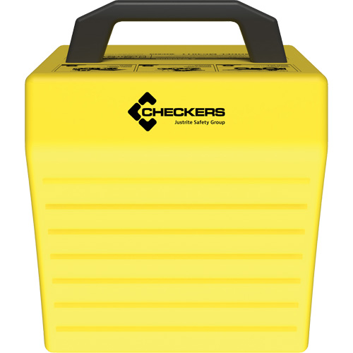 Cale de roue ultra-robuste pour l'exploitation mini&egrave;re Checkers Safety sans support, PEHD, Jaune, 14-1/2" la x 17-1/2" p x 16" h Solutions industrielles ALPHA