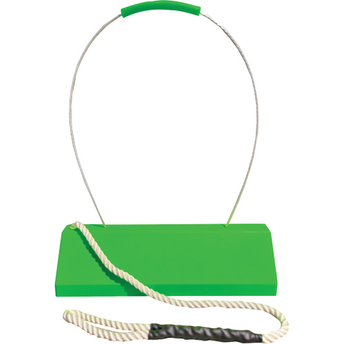 Checkers Safety SafeRay  Aircraft Wheel Chock with Loop Rope Ergonomic Handle, Urethane, Fluorescent Green, 24" W x 8" D x 6" H Solutions industrielles ALPHA