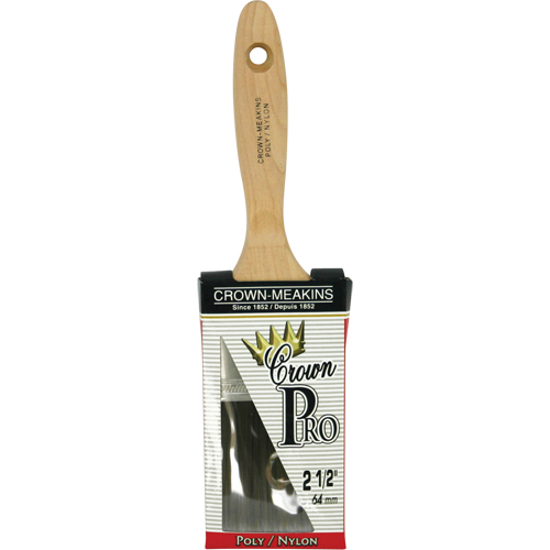 Pinceau &agrave; soies angulaires Crown Pro, Poly/nylon, Manche Bois, Largeur de 2-1/2" Solutions industrielles ALPHA