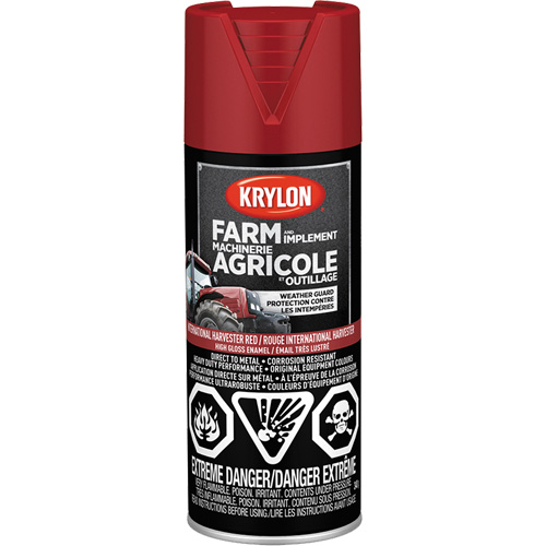 Peinture en a&eacute;rosol pour la ferme et l'&eacute;quipement, Rouge International Harvester, Tr&egrave;s brillant, 340 g, Canette a&eacute;rosol Solutions industrielles ALPHA