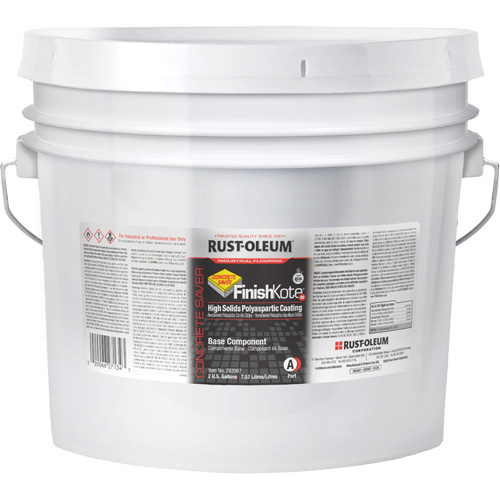 Concrete Saver&reg; FinishKote 80 High Solids Polyaspartic Floor Coating Part A, Pail, Clear/Tint Base Solutions industrielles ALPHA
