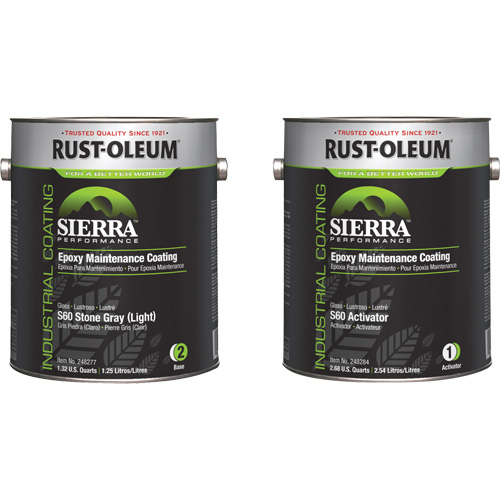 Trousse de rev&ecirc;tement dentretien &eacute;poxydique &agrave; base deau Sierra S60, Gallon, Gris Solutions industrielles ALPHA