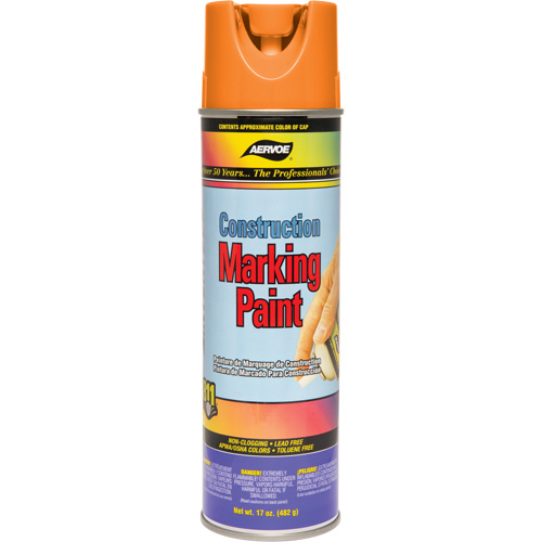 Peinture de marquage de construction, 17 oz, Canette a&eacute;rosol Solutions industrielles ALPHA