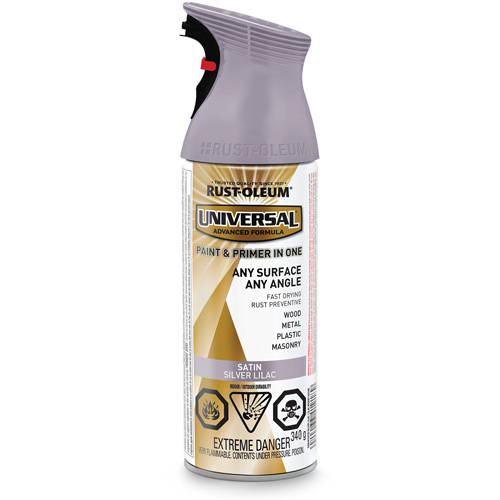 Universal&reg; Enamel Paint & Primer In One, Silver Lilac Purple, Satin, Aerosol Can Solutions industrielles ALPHA