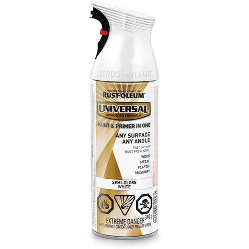 Universal&reg; Enamel Paint & Primer In One, White, Semi-Gloss, Aerosol Can Solutions industrielles ALPHA