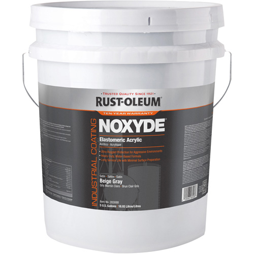 Rev&ecirc;tement acrylique &eacute;lastom&egrave;re Noxyde, 5 gal., Seau, Gris Solutions industrielles ALPHA