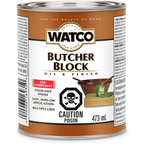 Watco&reg; Butcher Block Oil & Finish, 473 ml, Clear, Transparent Solutions industrielles ALPHA