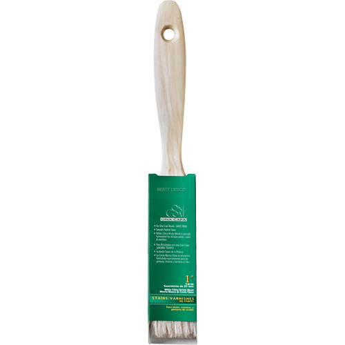 Pinceau pour murs et moulures One Coat, Soie blanche, Manche Bois, Largeur de 1" Solutions industrielles ALPHA