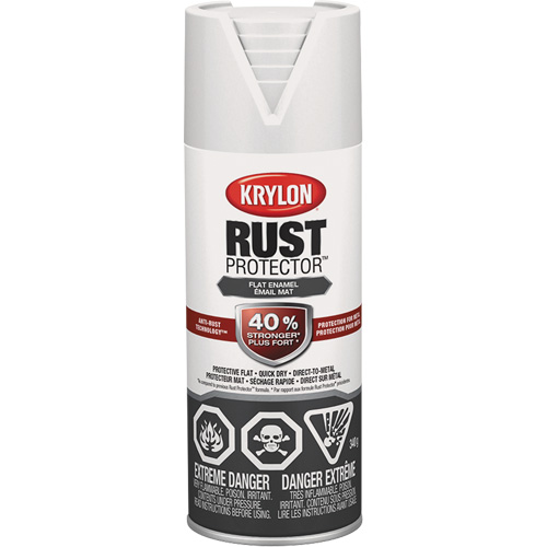 Rust Protector&reg; Enamel Paint, White, Very Flat, 12 oz., Aerosol Can Solutions industrielles ALPHA