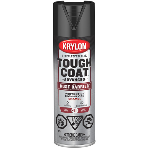 Tough Coat&reg; Advanced Paint with Rust Barrier Technology, Black, High-Gloss, 425 g, Aerosol Can Solutions industrielles ALPHA