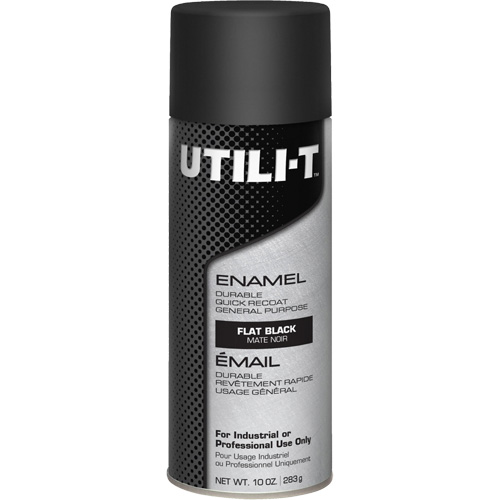 Peinture-&eacute;mail en a&eacute;rosol polyvalent UTILI-T, Noir, Fini mat profond, 10 oz/283 g, Canette a&eacute;rosol Solutions industrielles ALPHA