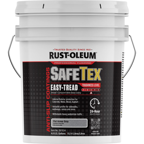 SafeTex&reg; Easy-Tread Acrylic Coating, 4 gal., Water-Based, Flat/Textured, Grey Solutions industrielles ALPHA