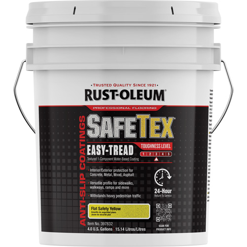 SafeTex&reg; Easy-Tread Acrylic Coating, 4 gal., Water-Based, Flat/Textured, Yellow Solutions industrielles ALPHA