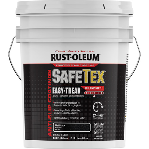 SafeTex&reg; Easy-Tread Acrylic Coating, 4 gal., Water-Based, Flat Finish/Textured, Black Solutions industrielles ALPHA