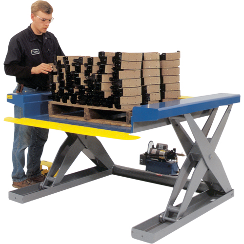 Tables &eacute;l&eacute;vatrices hydrauliques pr&egrave;s du sol, Acier, Capacit&eacute; de 2000 lb Solutions industrielles ALPHA