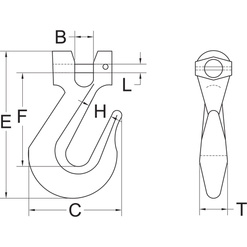 Crochet de chaîne &agrave; manille - calibre 70 Solutions industrielles ALPHA