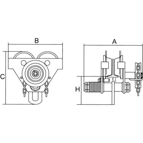Chariot r&eacute;glable avec plaques de s&eacute;curit&eacute;, 1000 lb (0,5 tonne) Capacit&eacute;, 2-5/16" - 4-14/16" Solutions industrielles ALPHA