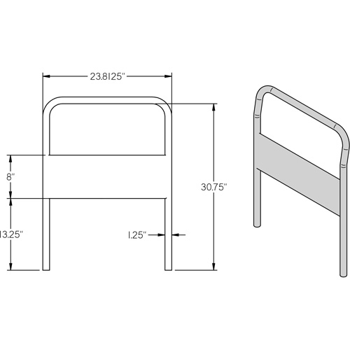 24" Chrome Handle for Platform Truck Solutions industrielles ALPHA