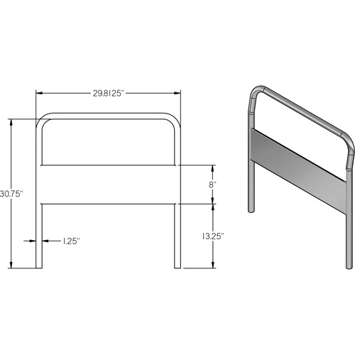 30" Chrome Handle for Platform Truck Solutions industrielles ALPHA
