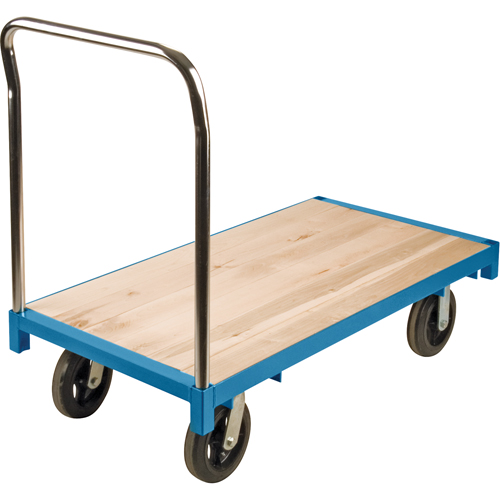 Chariot &agrave; plateforme robuste, 48" lo x 24" la, Capacit&eacute; de 2000 lb, Roues en Caoutchouc Solutions industrielles ALPHA