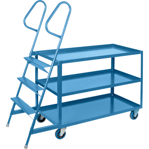 Stock Picking Carts, Steel, 24" W x 64" D, 3 Shelves, 1200 lbs. Capacity Solutions industrielles ALPHA