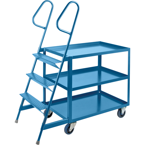 Chariots &agrave; cueillette, Acier, 24" la x 52" p, 3 tablettes, Capacit&eacute; 1200 lb Solutions industrielles ALPHA