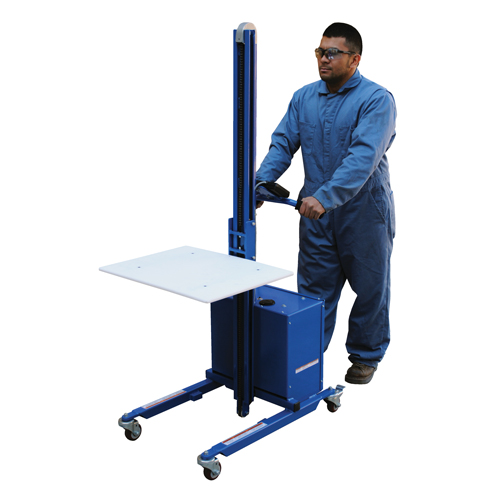 Gerbeur &agrave; plateforme &agrave; &eacute;l&eacute;vation rapide, M&eacute;canisme &eacute;lectrique, Capacit&eacute; de 175 lb, Levage max de 57" Solutions industrielles ALPHA