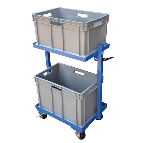 Chariot &agrave; cueillette, Acier, 30-11/16" la x 19-1/4" p, 2 tablettes, Capacit&eacute; 200 lb Solutions industrielles ALPHA