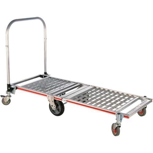 Chariot &agrave; plateforme repliable &agrave; six roues, Aluminium, 1550 lb, 61-7/8" lo x 23-1/4" la, Hauteur 39" Solutions industrielles ALPHA
