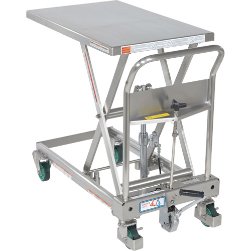 Hydraulic Scissor Lift Table, 31-1/2" L x 19-1/2" W, Stainless Steel, 550 lbs. Capacity Solutions industrielles ALPHA