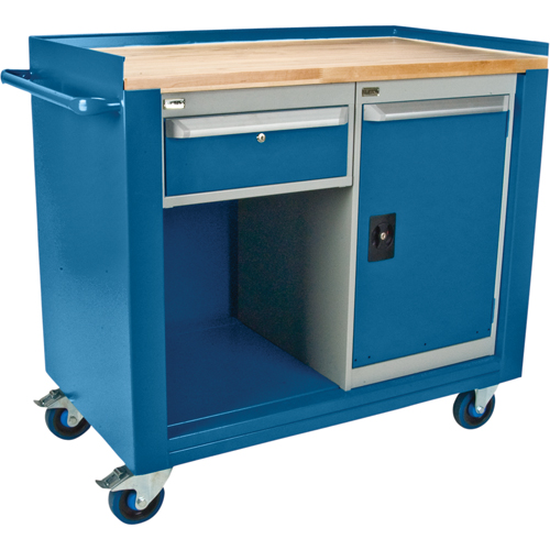 Industrial Duty Mobile Service Workbenches, Wood Surface Solutions industrielles ALPHA